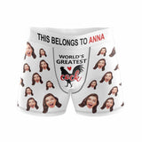 FacePajamas Men Underwear Custom Waistband Boxer Briefs Belongs To Personalized Face&Name Design Funny Underwear for Men The Best Gifts