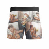 FacePajamas Men Underwear Custom Waistband Boxer Briefs Couple Memory Personalized Photo&Text Underwear for Men Best Gifts