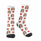 FacePajamas Sublimated Crew Socks Face on Socks Custom Face Mother's&Father's Day Affection Love Sublimated Crew Socks for Parents