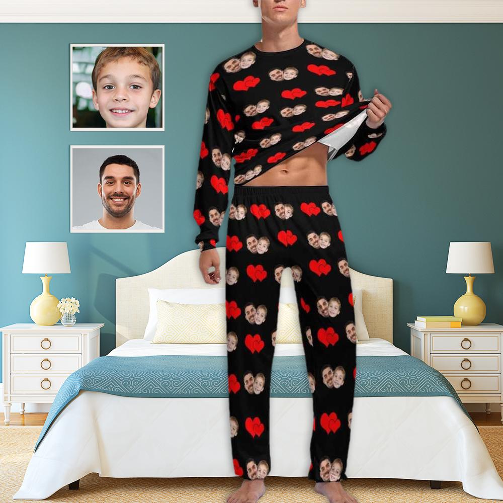 Photo Pajamas Custom Face Personalized Love Heart Pajamas