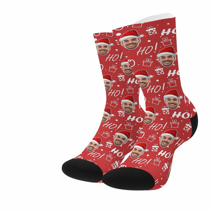 FacePajamas Sublimated Crew Socks One Size Custom Christmas Socks Personalized Funny Gift Photo Sublimated Crew Socks