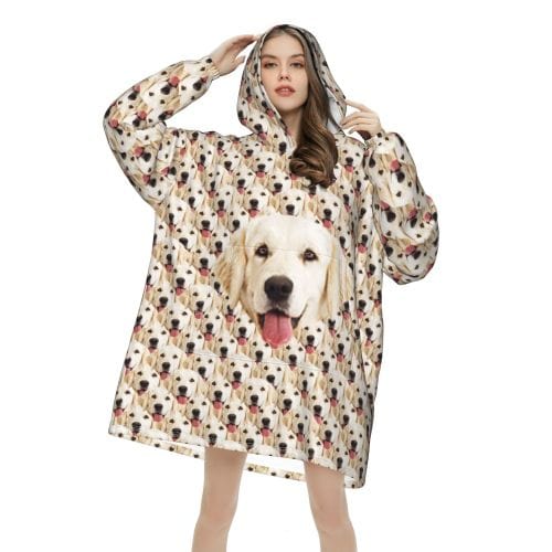 FacePajamas Pajama One Size Custom Dog's Face Seamless Hooded Pajama Fleece Loungewear