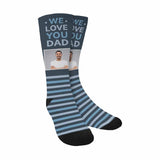 FacePajamas Sublimated Crew Socks One Size Custom Face We Love You Dad Socks Personalized Photo Sublimated Crew Socks