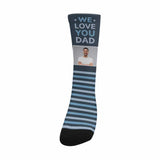 FacePajamas Sublimated Crew Socks One Size Custom Face We Love You Dad Socks Personalized Photo Sublimated Crew Socks