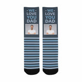 FacePajamas Sublimated Crew Socks One Size Custom Face We Love You Dad Socks Personalized Photo Sublimated Crew Socks