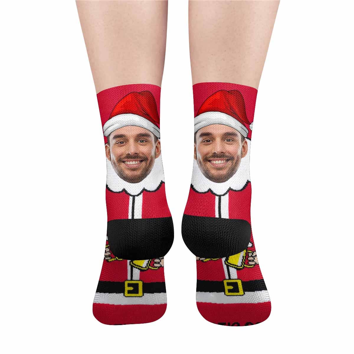 FacePajamas Sublimated Crew Socks One Size Personalized Funny Photo Socks Custom Christmas Sublimated Crew Socks Gifts