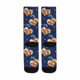 FacePajamas Sublimated Crew Socks One Size Personalized Photo Couple Socks Custom Love Sublimated Crew Socks Unisex Gift for Men Women