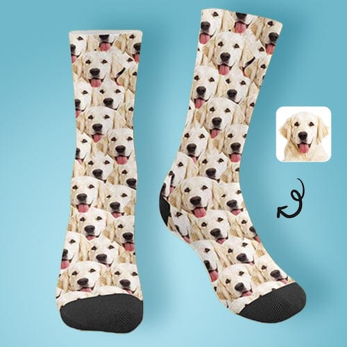 FacePajamas Sublimated Crew Socks Personalised Socks with Dog Face Funny Printed Photo Pet Socks Custom Sublimated Crew Socks