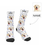 FacePajamas Sublimated Crew Socks Personalized Pet Photo Socks Custom Face&Name Printed Socks I Love My Pet Sublimated Crew Socks