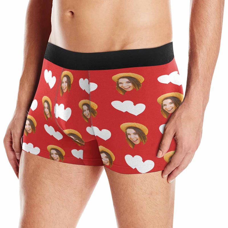 FacePajamas Underwear Red / XS Personalized Underwear Men's With Face Custom Boxer Briefs With Face Funny Boyfriend Gifts Girlfriend Gifts For Valentine Day