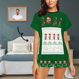 FacePajamas Pajama S Custom Womens Christmas Pajamas Face Personalized Christmas 2021 Loungewear Women's Short Pajama Set