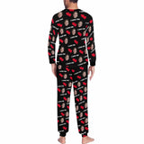 FacePajamas Pajama [TikTok Hot Selling] Custom Face Black Couple Matching Pajamas I Love You Sleepwear Sets Funny Long Sleeve Nightwear