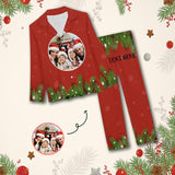 FacePajamas Pajama XS Custom Family Photo&Text Pajamas Christmas Tree Sleepwear Personalized Women's Long Pajama Set