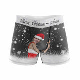 FacePajamas Men Underwear XS / Gray Custom Waistband Boxer Briefs Best Wish For You Personalized Face&Name Underwear for Men Christmas Unique Gift