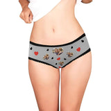 FacePajamas Mix Briefs XS / Women / Grey Custom Photo Love Heart Men's Pocket Boxer Briefs&Women's High-cut Briefs